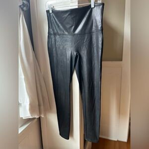Spanx faux leather black legging XL petite